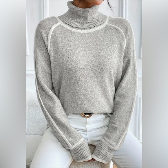 Sweaters - Luxurious Ultra Soft Contrast Trim Sweater